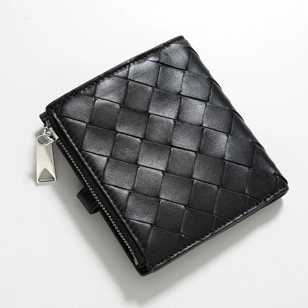 Bottega Veneta Bi Wallet fold Leather Intrecciato Black